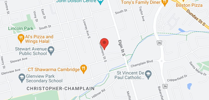 map of 109 Chalmers Street S